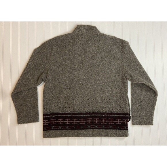 VTG Columbia Womens Small Maroon Grey Aztec Wool Fleece Zip Jacket USA 90s Y2K - Picture 2 of 12